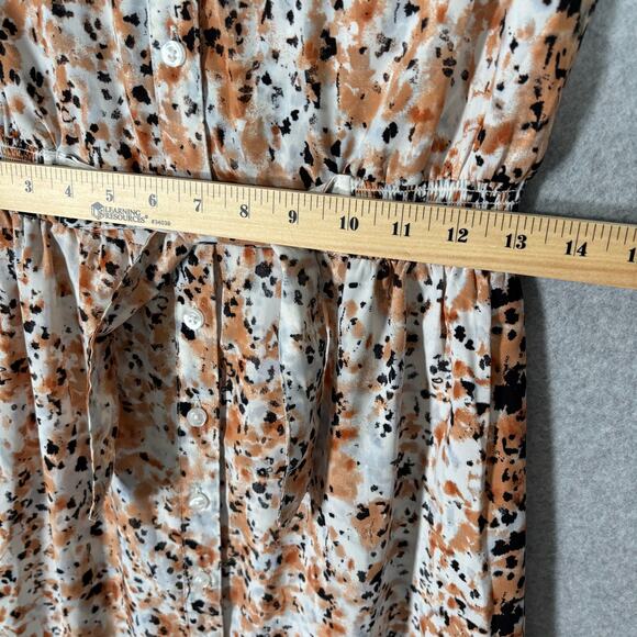 Shirt Dress Medium Button Belt Tie Abstract Southern Career Church Animal Artsy - Picture 8 of 10